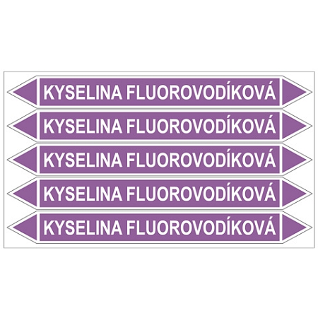 Značení potrubí, kyselina fluorovodíková